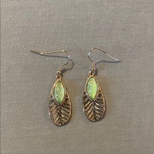 Iridescent silver drop earrings